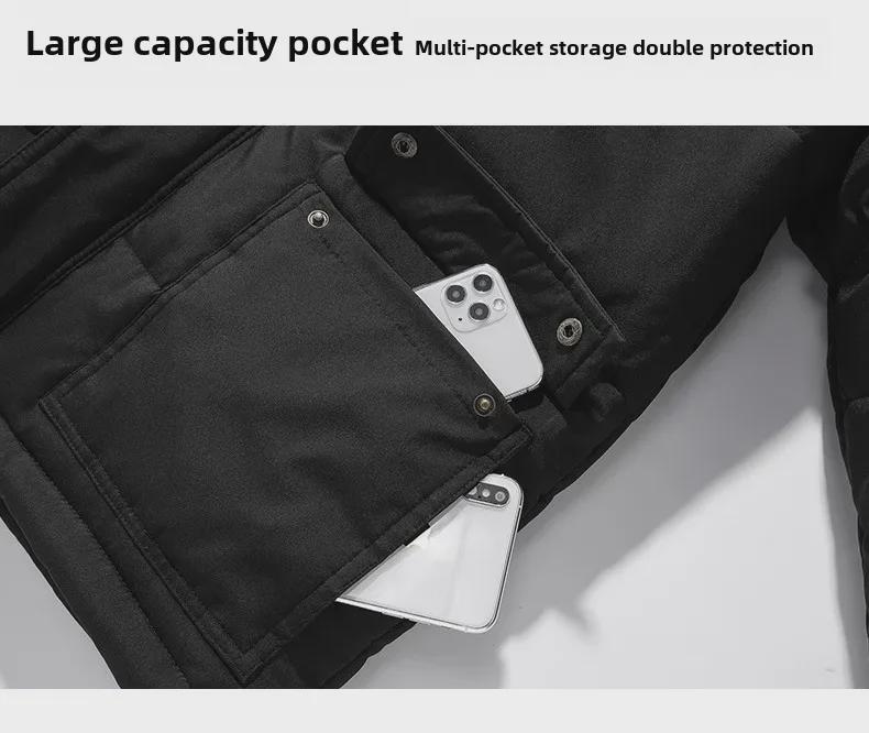 Men's Thick Plush Cotton Jacket, Large Size, Year-Round Warm Casual Coat