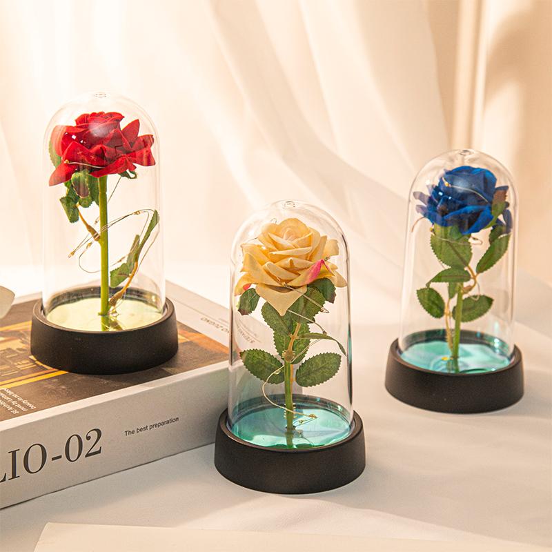 Eternal Rose Luminous Gold Foil Rose Valentine's Day Gift for Girlfriend Flower Bouquet Mother's Day Women Girls Festival Gift