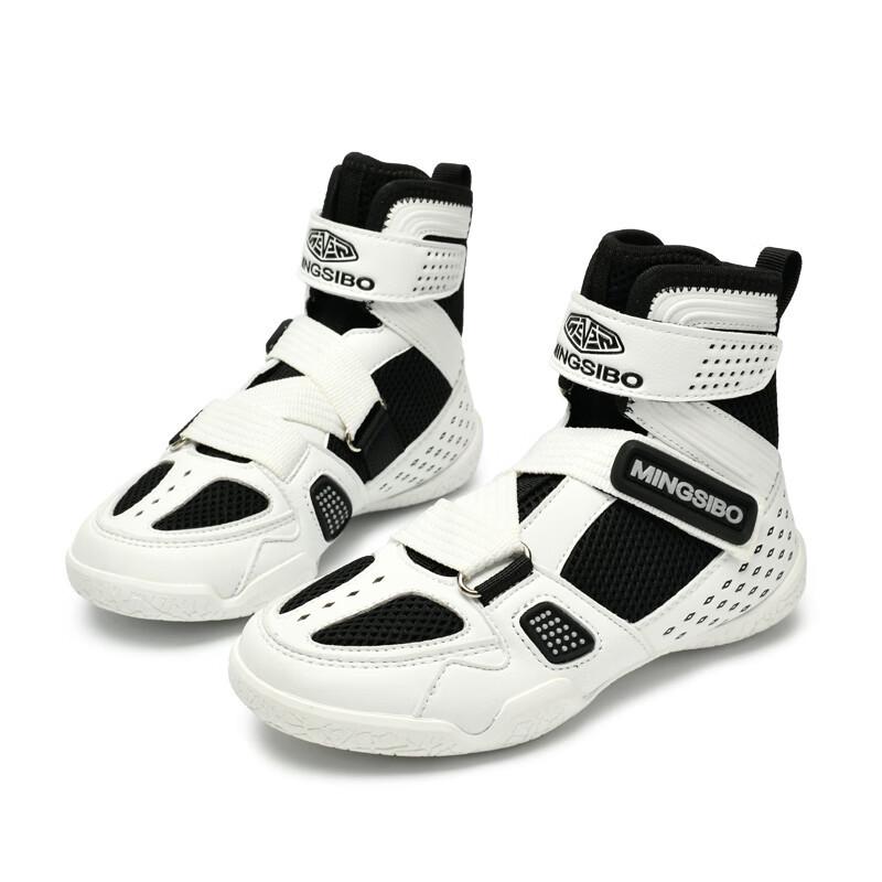 Mingsibo Kids Boxing & Wrestling Shoes - Breathable Mesh, Velcro, No-Tie – For Boys & Girls, School Training 38