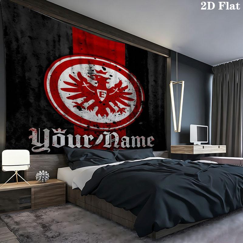 Eintracht Frankfurt Custom Name Wall Tapestry Aesthetic Wall Hanging Printed Fabric Blanket Decorative Tapestries for Bedroom Living Room Home Decor