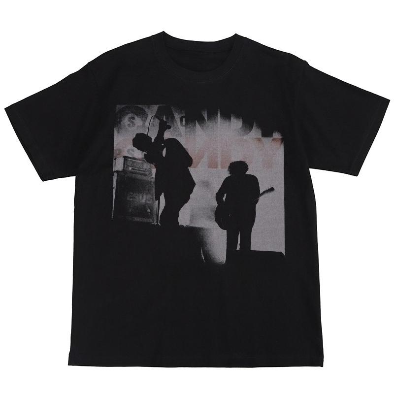 2025 Fashion Digital Printed Casual Retro American Street Cotton Round Neck Shoulder Rock Classic Trendy Hip Hop Couple Top S