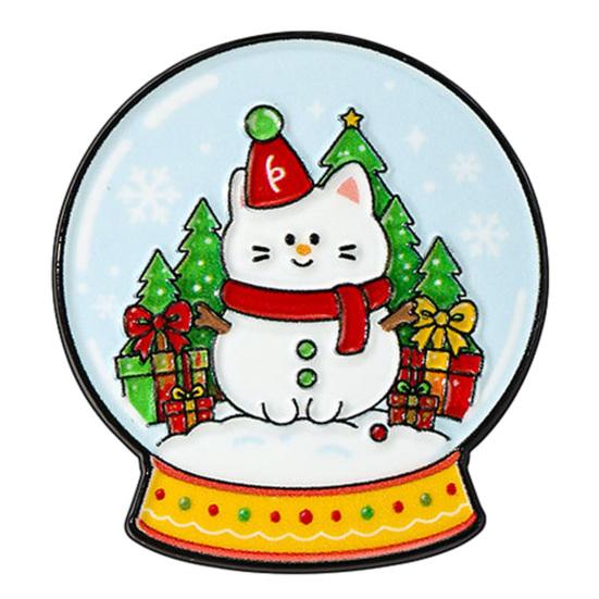 Bag Decorative Pins Christmas Cartoon Cat Enamel Brooch, Kitten Badge Pin for Backpack Accessories Men Women, Sweater Cardigan Coat Dress Jewelry