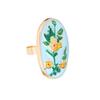 French Enamel Flower Ring Ethnic Style Glazed Ring Unique Vintage Ring  Fashion