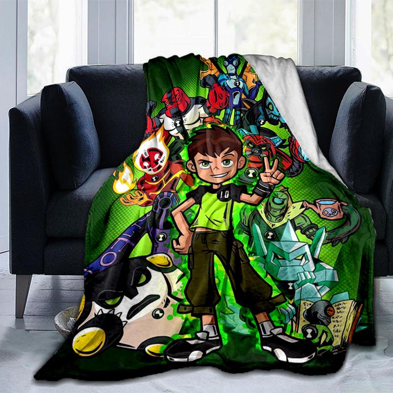 1pc Ben 10 Alien Force Home Decor Throw Blanket, Ultra Soft Coverlet for Couch, Bed .B101