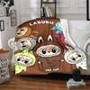 Labubu Blanket Comfortable Suitable for Seaside Couch Bedding for All Seasons Playful Design Unique Gift for Family and Friends Camping