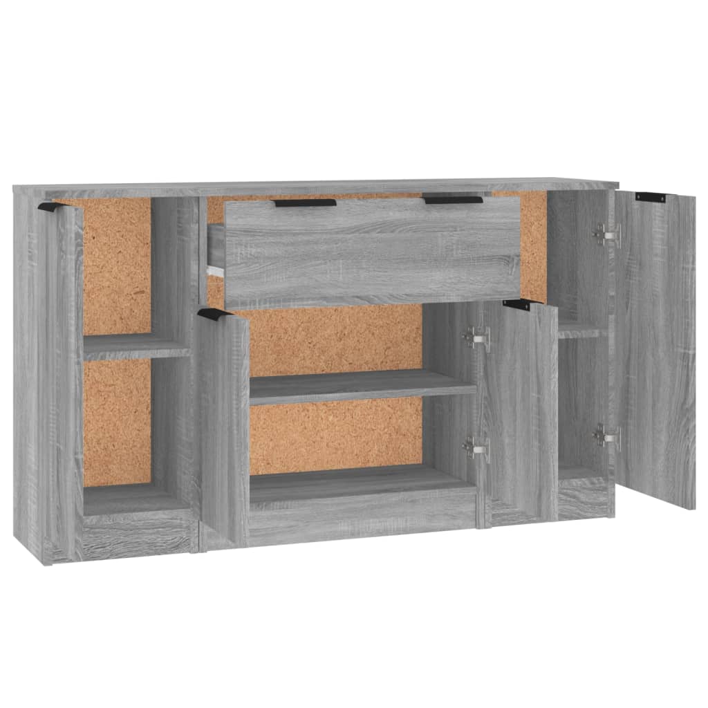 Sideboards 3 pcs Grey Sonoma Particleboard