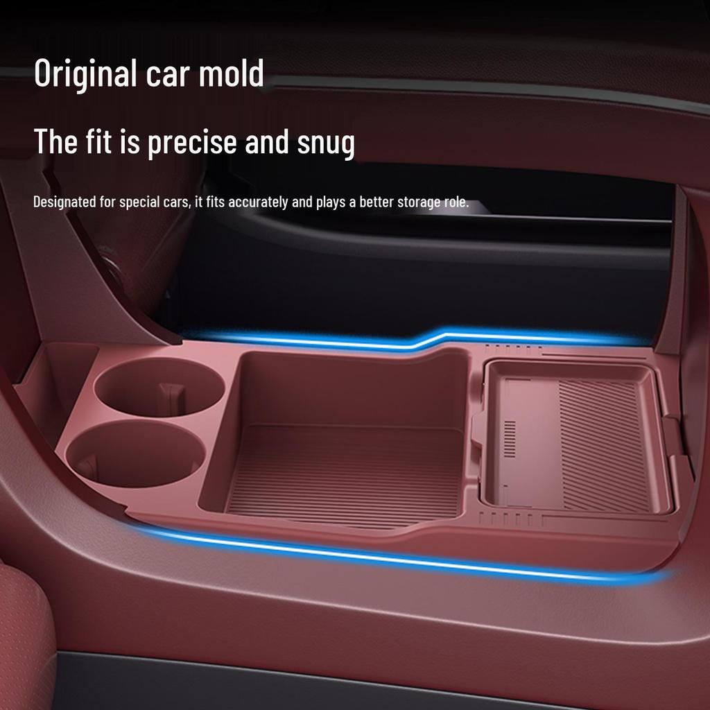 Compatible with 26 NIO ES8 Models: Center Console Cup Holder & Storage Box for Car Interior Modification