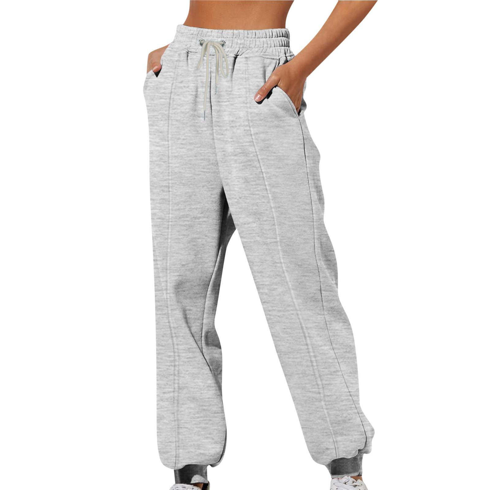

Женские однотонные повседневные утепленные свободные спортивные штаны с завязками на шнурке для отдыха, длинные брюки XXL светло-серый