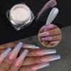 Pearl White Rubbing on Nail Art Glitter Dust Chrome Aurora Yellow Purple Manicure Decorations Mirror Mermaid Nail Powder Pigment