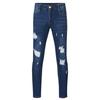 Men's Fashion Denim Hole Trouser Distressed Jeans Long Pencil Pants Streetwear