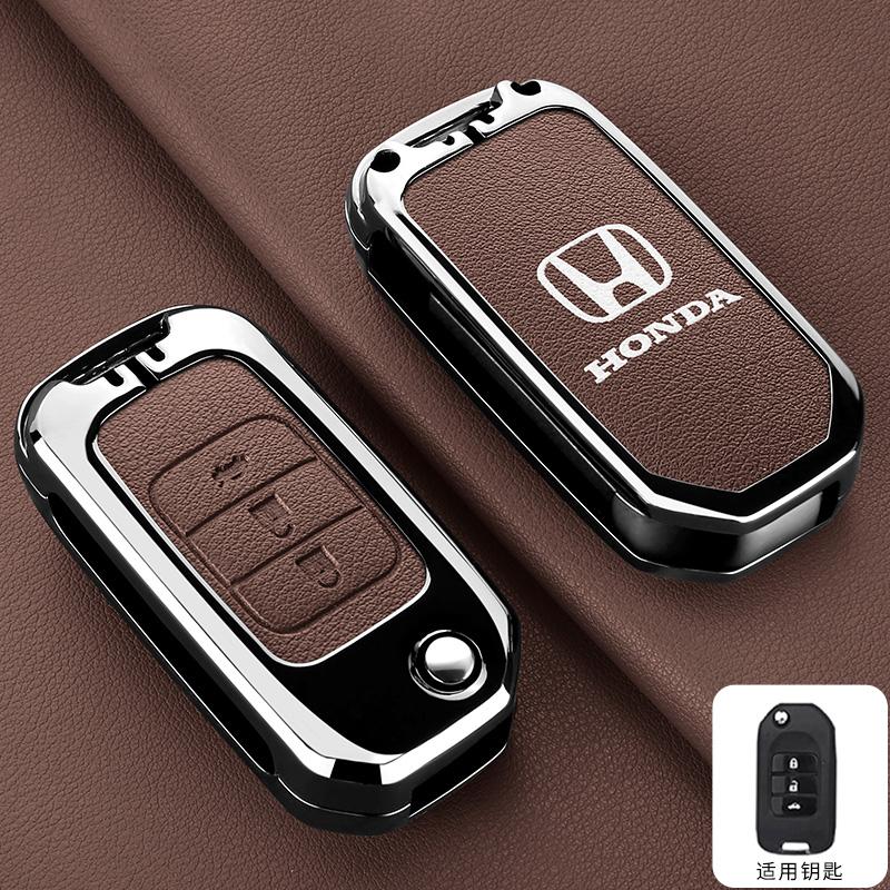 Zinc Alloy Car Flip Smart Key Case Cover Protection Shell For Honda Civic 4d 9th Gen 10 Accord XRV Life Jazz Crv Fit CR-V Crider