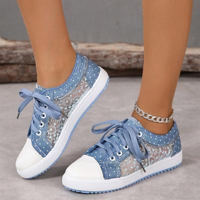 Frauen Schuhe Mode Sommer Casual Schuhe Ausschnitte Spitze Leinwand Hohl Atmungsaktive Plattform Flache Schuhe Frau Turnschuhe