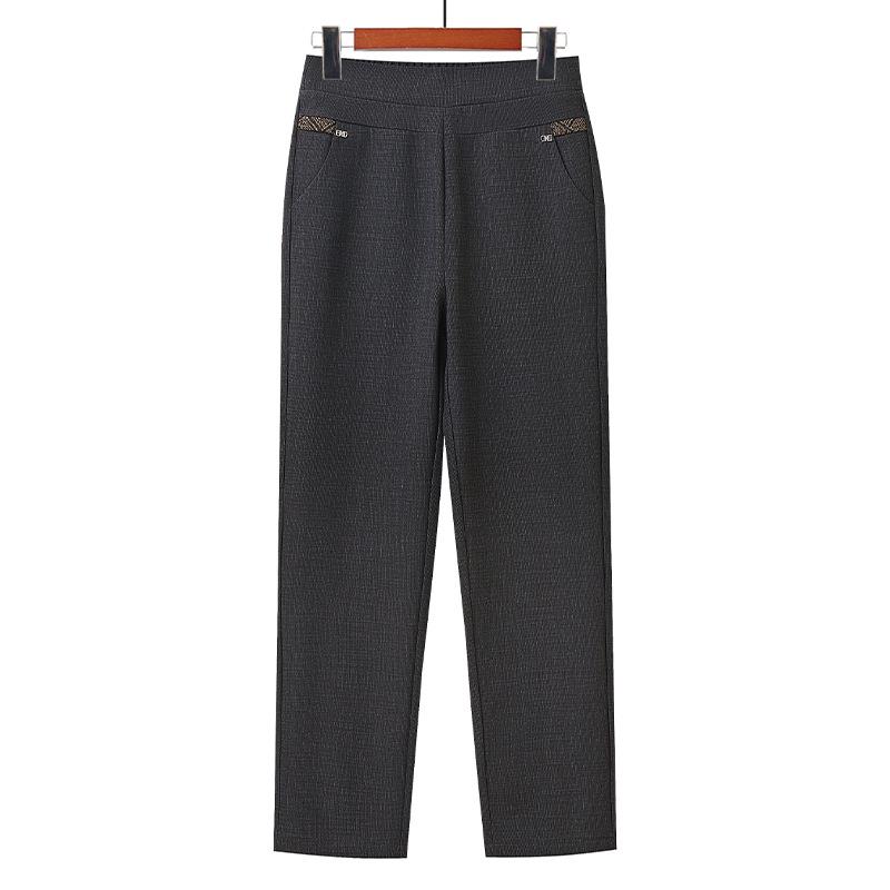 

Mom s Spring Striped Straight-Leg Pants for Mid-Aged and Elderly Women - Versatile, Stylish, Casual Long Pants for Spring and Autumn 3XL (recommended 120-135 jin)