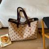 Polka Dot Polyester Tote Bag Large Capacity Shoulder Handbag