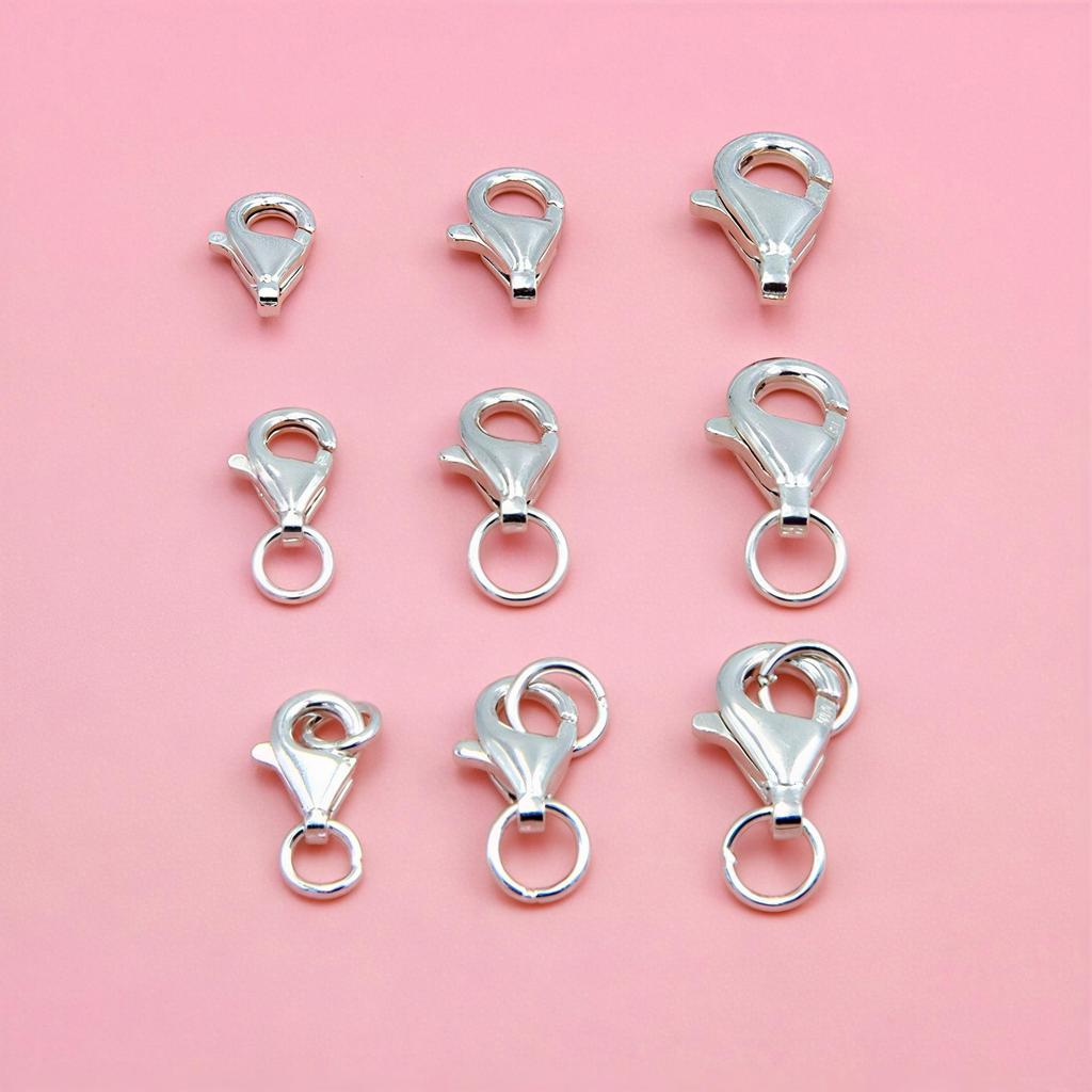 S925 Sterling Silber Hummerverschluss Perlen Schmuck DIY Verbindungsverschluss für Armbänder & Halsketten
