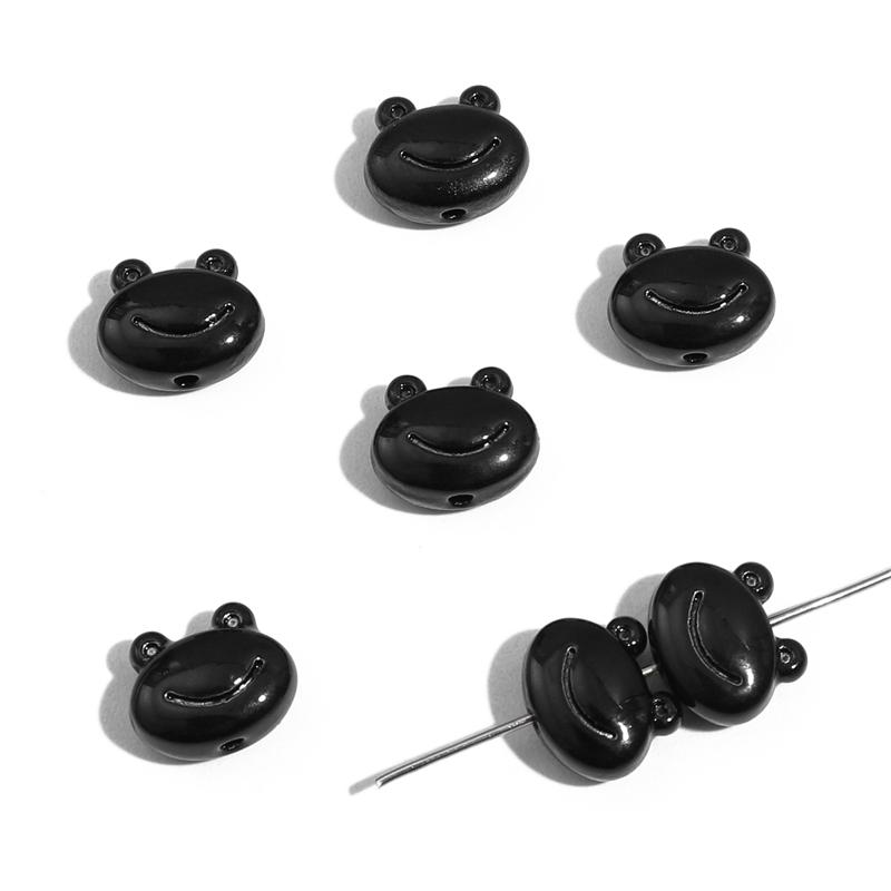 

Металлические милые лягушки-бусины-разделители для самостоятельного изготовления ювелирных изделий, браслетов, ожерелий, подвесок чёрный