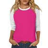Shirt For Women's Fashion Casual Raglan Sleeve Round Neck 3/4 Sleeve Loose Printed T-Shirt Ladies Top Tops for Women Womens Tops