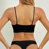 Women's Y Back Sports Bra - Padded Low Impact Spaghetti Thin Strap Workout Yoga Top