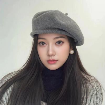 Women's Wool Beret Hat, Mallard Brown Winter Cap 2025, 2 Ways To Wear Thickened Slouchy Bonnet