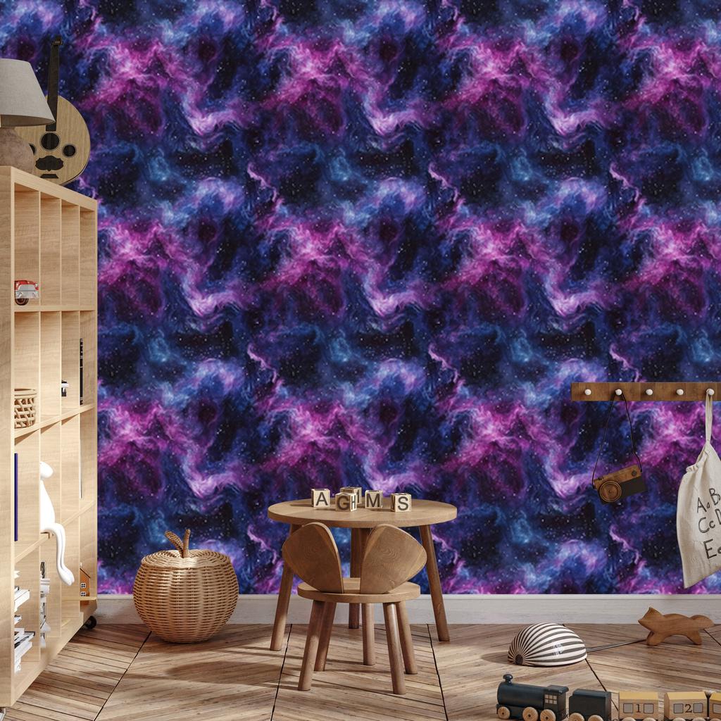Watercolor Galaxy Wallpaper Navy Blue, Violet, Indigo and Blue 50x1000