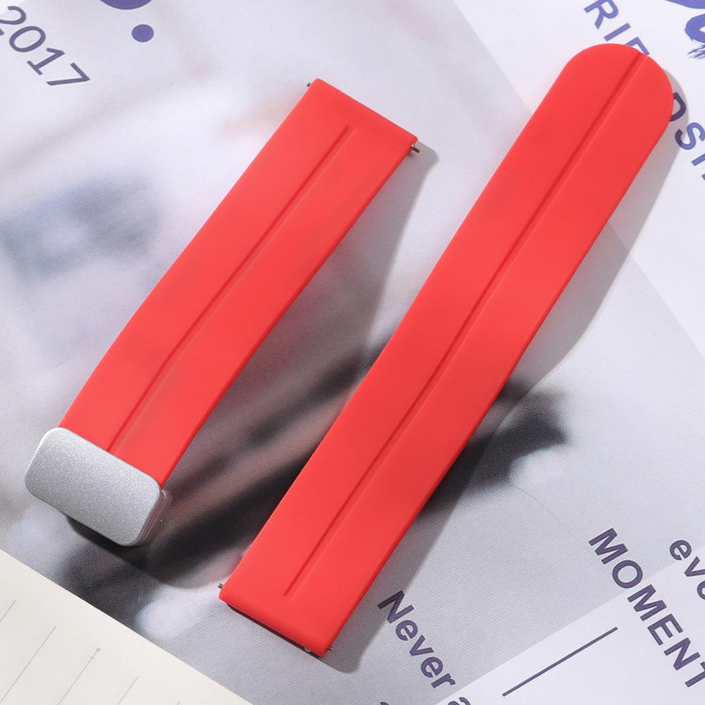 18mm 20mm 22mm Folding Buckle Silicone Strap for Rolex Band Universal Soft Rubber Strap Quick Release Replacement Bracelet