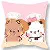 Short plush material pillowcaseBubu Bear Dudu Ball Printed Pillowcase Kawaii Cartoon Anime Sofa Cushion Cover Bedroom Room Pillo