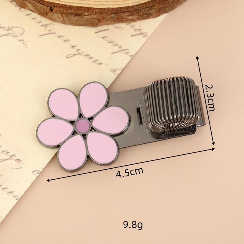 Flowers Metal Pen Clip With Spring Creative Spring Clip Student Pen Clip For Notebooks School