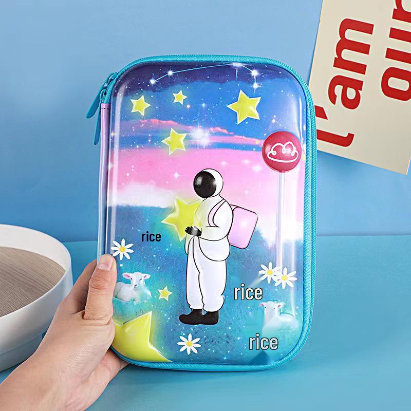 Cartoon Astronaut Large Capacity Pencil Case - Multi-purpose EVA Pencil Box for Kids