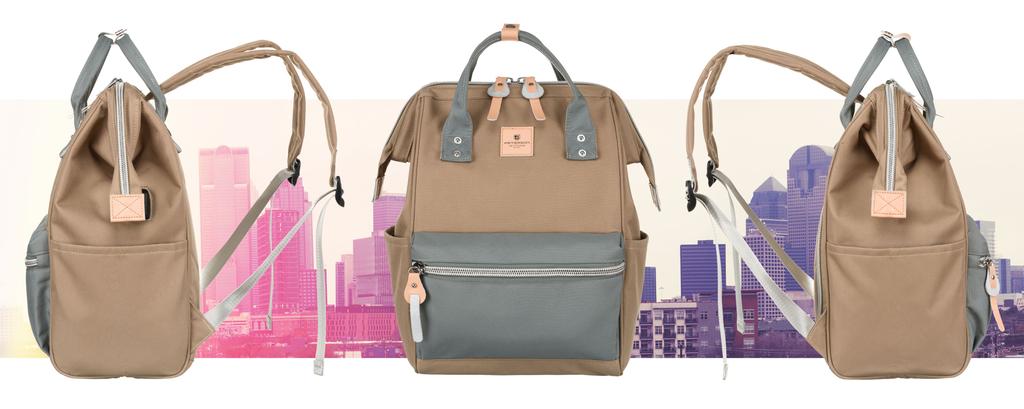 PTN BETA-6072 Khaki+Gray Fabric Backpack