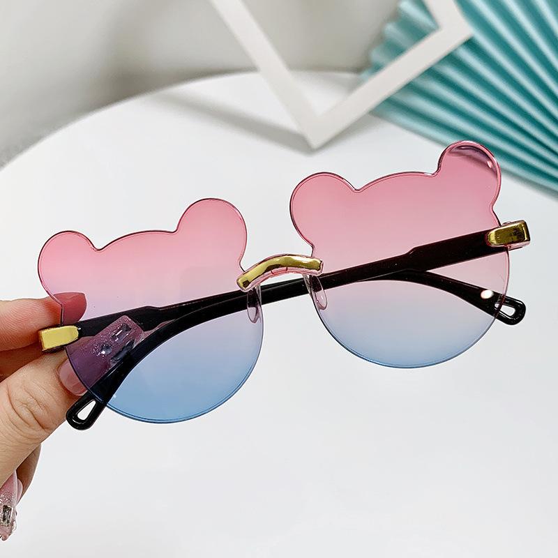 New Children Bear Ears Sunglasses Children's Cartoon Transparent Fashion Sun Glasses Kids Travel Eyewear UV400