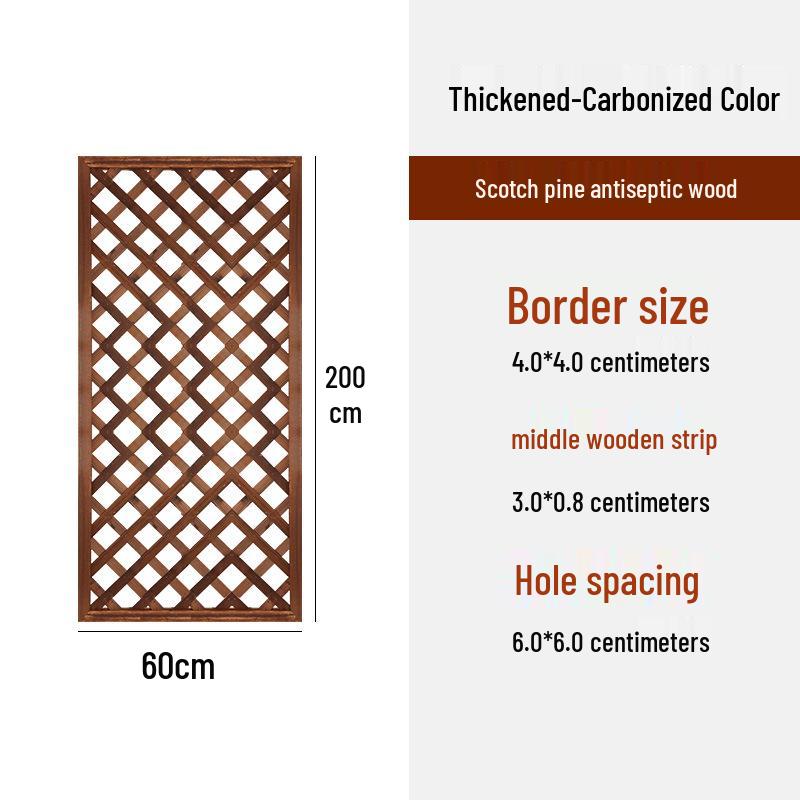 Carbonized Wood Fence and Railing Picket with Climbing Plant Stand for Outdoor Decoration