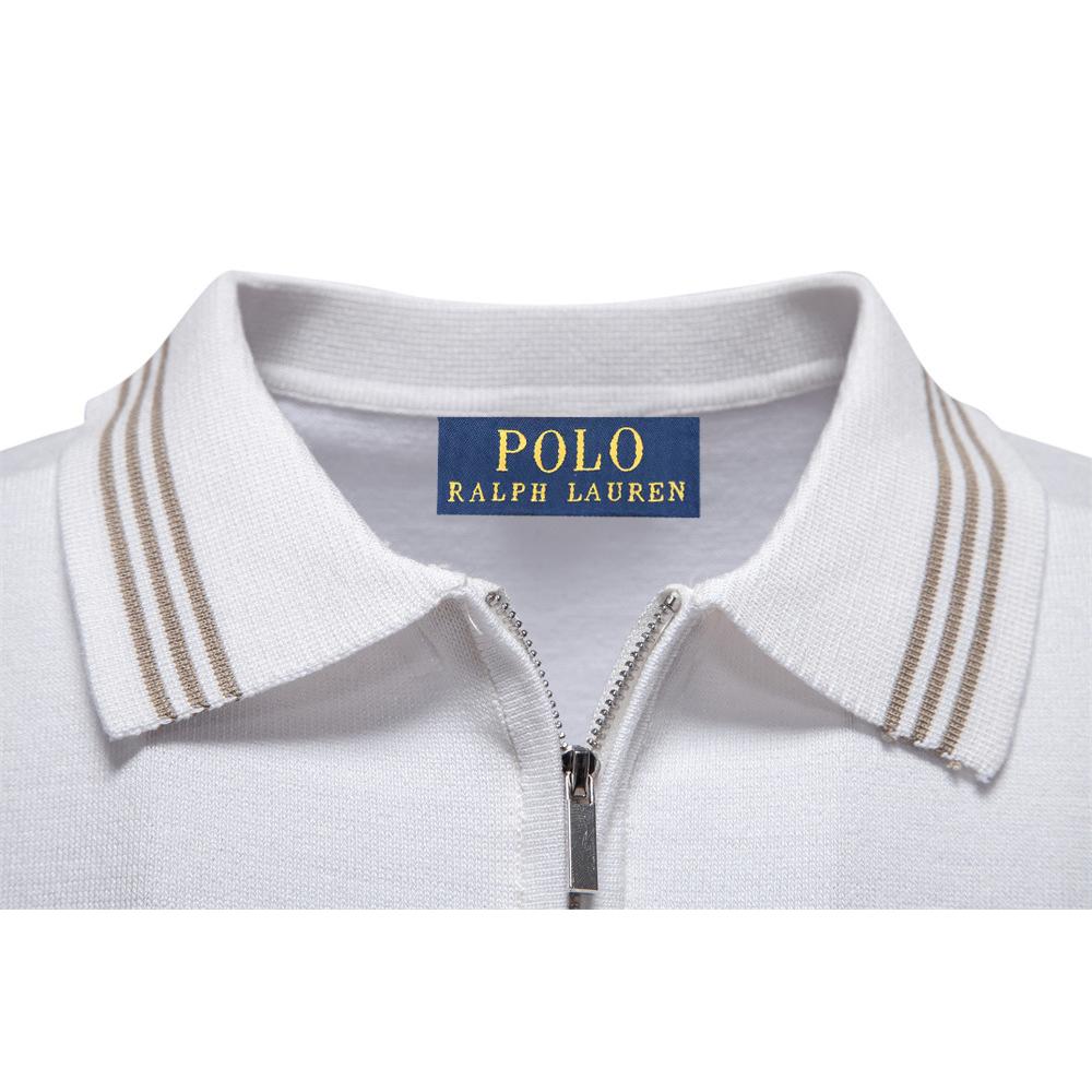 Polo Ralph Lauren Spring/Summer Pony Embroidered New Polo Shirt Fashion Striped Men's Business Short Sleeved Top