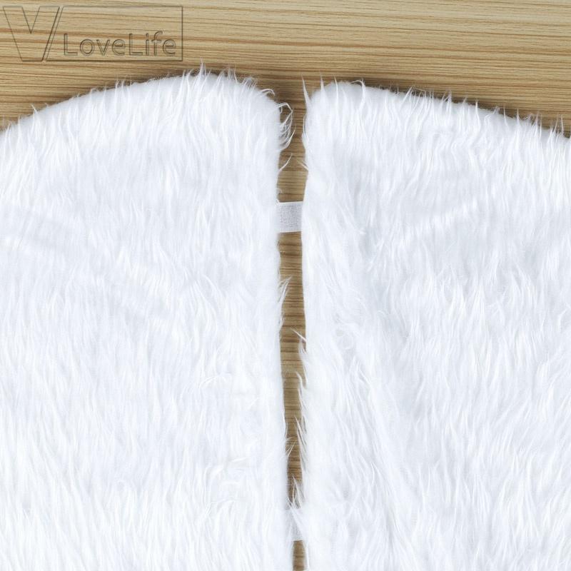 Manta O Falda Para árbol De Navidad – 90 Cm, Redonda, Felpa Blanca Con Copos De Nieve