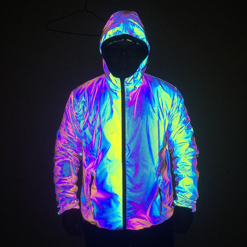 Buy Autumn and Winter Magic Reflective Jacket Casual Colorful Luminous