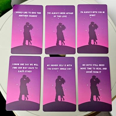 Lovers Messages Oracle Twin Flame Keywords On Cards 64 Pcs Cards 10.3*6cm