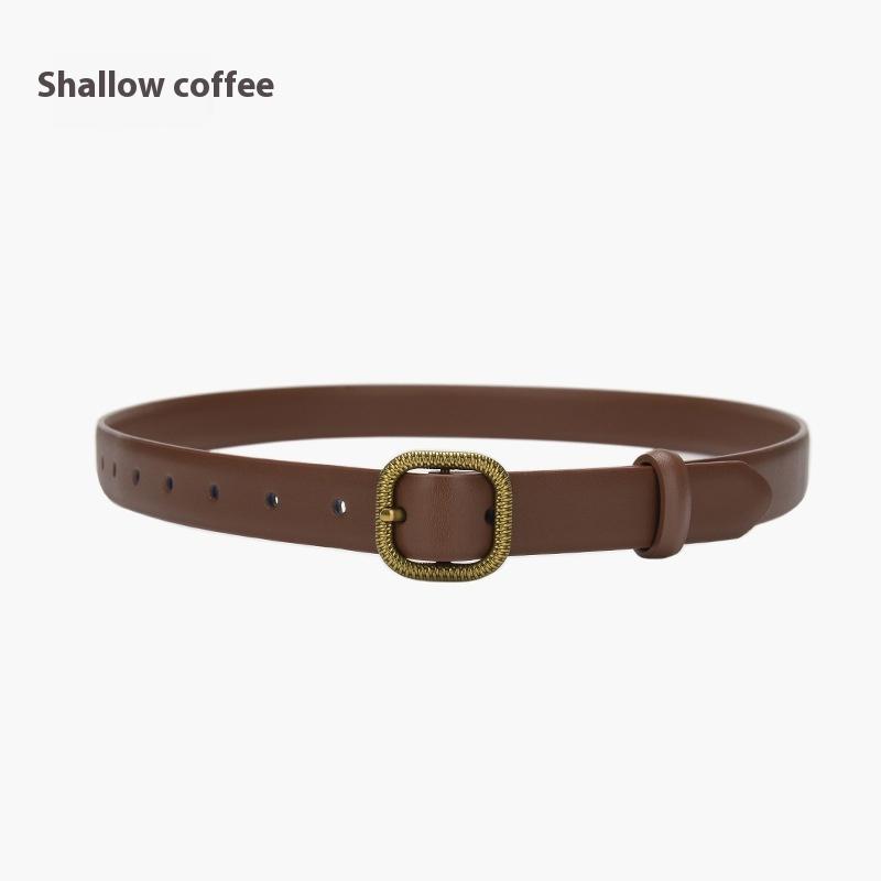 

Женский ремень универсальный из коровьей кожи винтажный позолоченный ремень с пуговицами 105cm