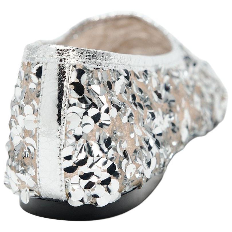 Zara Shiny Sequin Embellished Slip-On Casual Shoes Women Shoes Silver 13513410