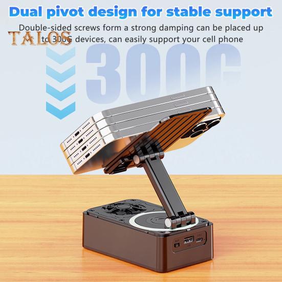 Držák mobilního telefonu 2 v 1 Přenosný reproduktor Stabilní připojení Dobíjecí držák pro reproduktor kompatibilní s Bluetooth se světlem