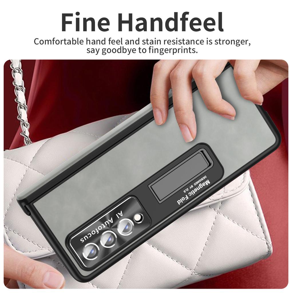 Matte Feeling Leather Full Coverage Case for Samsung Galaxy Z Fold4 Fold 4 5G Fold3 Fold 3 Zfold4 Lens Screen Glass Film Cases