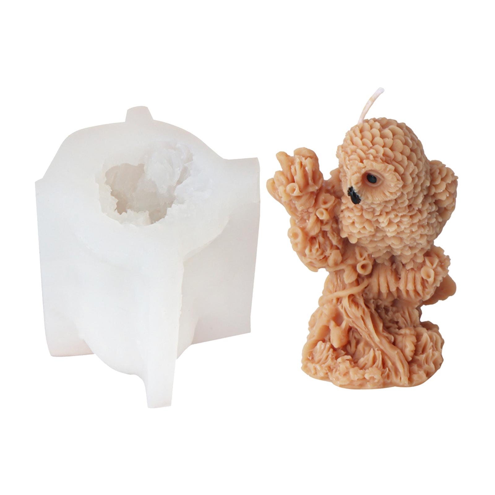 

Прочная силиконовая форма для свечей в виде совы Простая в использовании силиконовая форма для свечей в виде совы для приготовления шоколада на торте и свечных поделок D