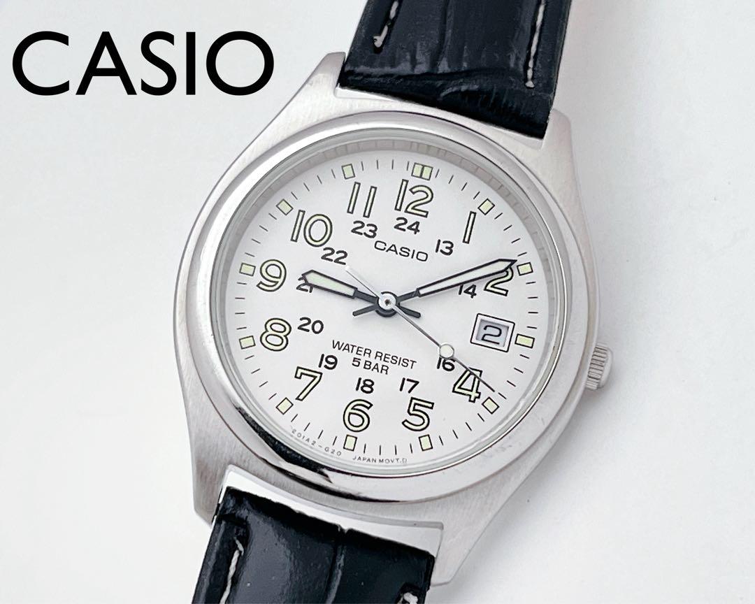 

[USED] CASIO MW-121 Watch with Date Display, White Dial, Military Vintage
