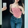 Sexy Girl Pure Desire Lace Camisole Vest Women's Summer Outdoor Wear Short Top with Chest Cushion Strapless Vest