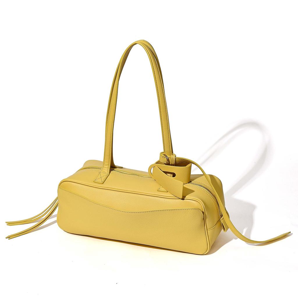 CARRIE Bowlingtasche Neue Kuhleder Tasche Umhängetasche Boston Tasche Mode Vielseitige Tasche Unisex