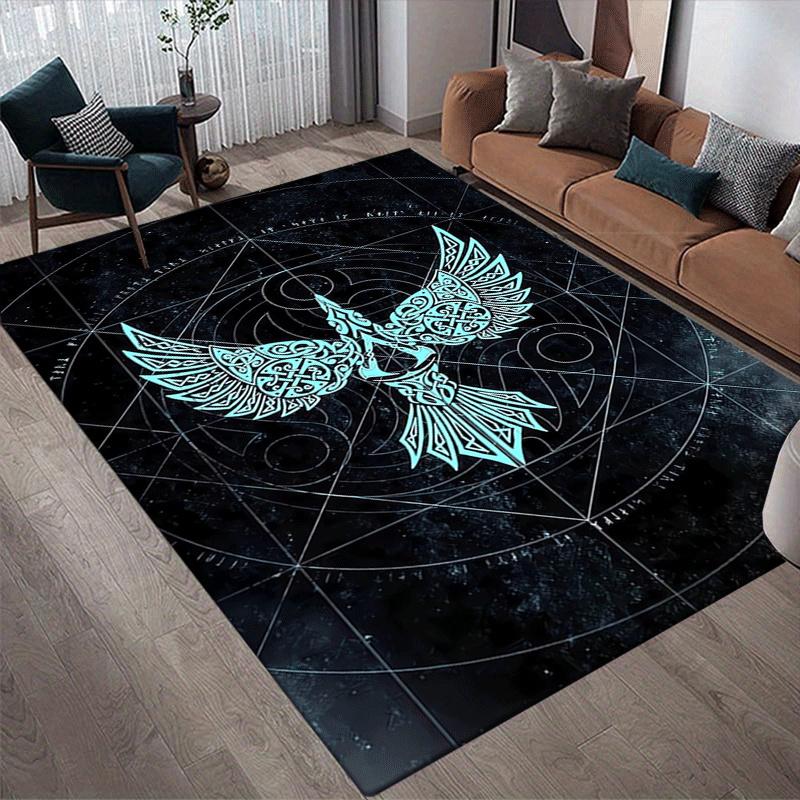 1pc Mysterious Phoenix Totem Print, Design Indoor Area Rug - Soft, Anti-Slip, and Durable Gaming Room Decor for Bedroom, Living Room
