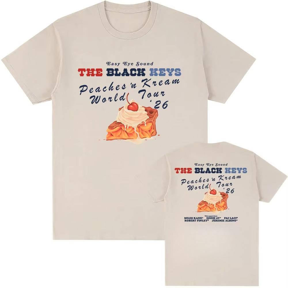 

PEACHES N KREAM WORLD TOUR 2026 Tshirt THE BLACK KEYS Band Fashion Tshirts Summer pure Cotton Hip Hop Short Sleeve Tees Unisex M