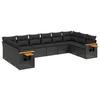 VidaXL Salon de Jardin avec Coussins 10 pcs, Canapés de Terrasse, Ensemble de Meubles de Patio, Mobilier d'Extérieur, Noir 3227161
