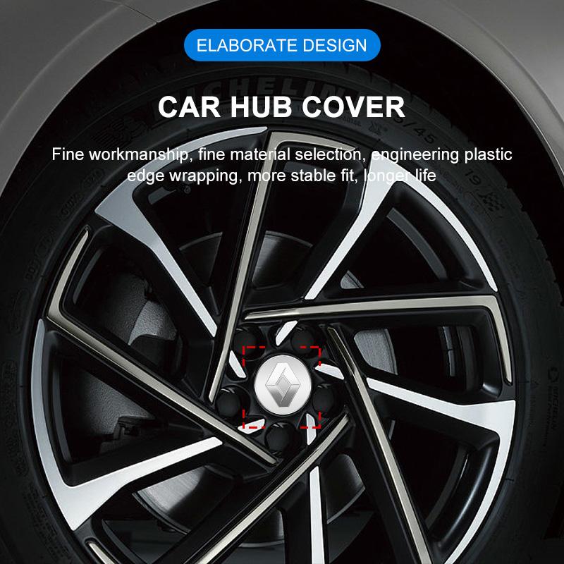 4pcs 56/60mm Car Wheel Center Hub Cap Rim Cover Emblem Stickers For Renault DUSTER Megane 2 3 Clio 4 Captur Kadjar Fluence