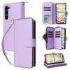 R20 For Samsung Galaxy S23 Leather Case Zipper Wallet Folio Flip Phone Cover