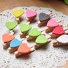 Shabby Chic Gifts Party Mini Heart Shaped Decor Supply Room Craft Wooden Photo Pegs Clips