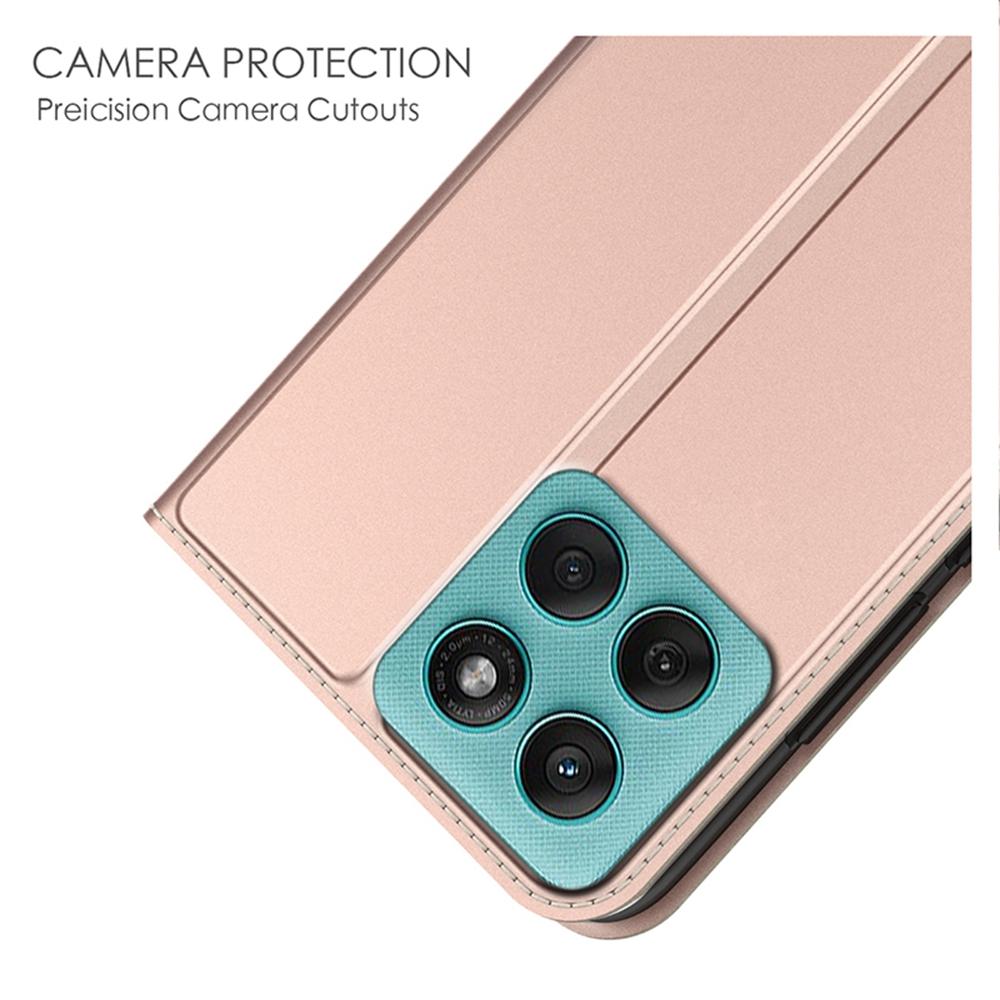 For Motorola Edge 60 Pro 5G Case PU Leather Phone Cover with Card Holder Stand